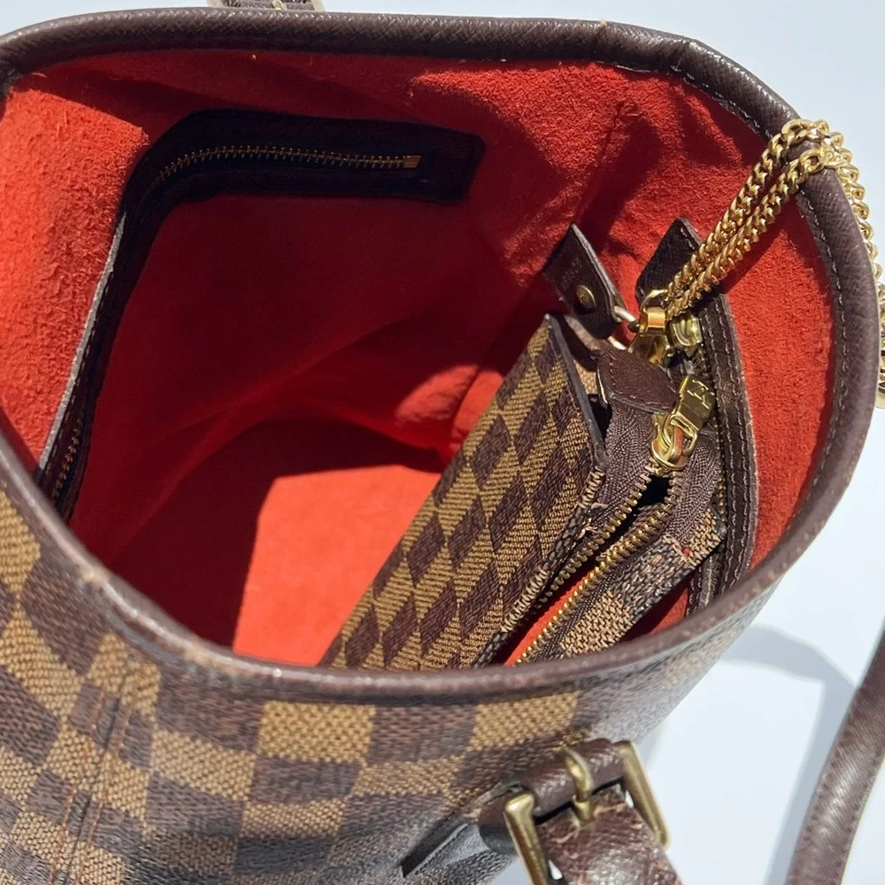 Authentic✅ Louis Vuitton Damier Marais Bucket Shoulder Bag + Zip Pouch - Picture 9 of 12